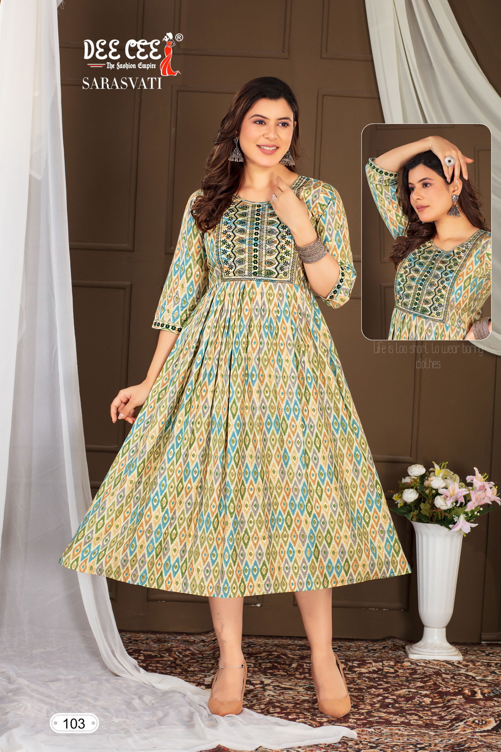 Saraswati By Deecee Modal Printed Embroidery Kurtis Wholesale Price In Surat